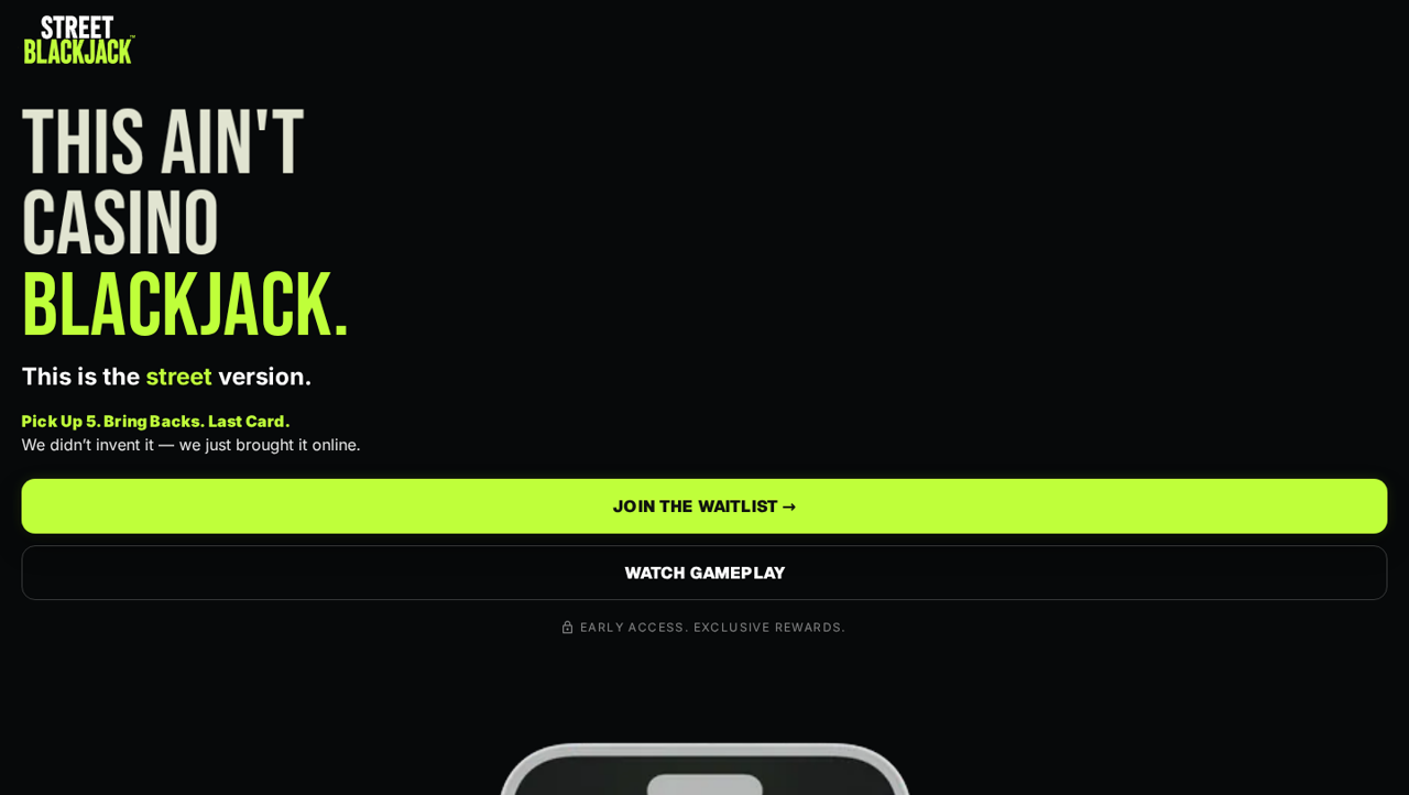 Street Blackjack website